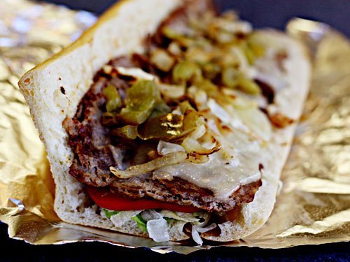 Ems Steak Grinder with grilled onions and peppers